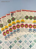 Vintage 1989 HT-858 3M Cherry Scratch 'n Sniff Rewards Partial Sticker Sheets Set/6
