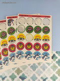 Vintage 1989 HT-858 3M Cherry Scratch 'n Sniff Rewards Partial Sticker Sheets Set/6
