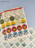 Vintage 1989 HT-858 3M Cherry Scratch 'n Sniff Rewards Partial Sticker Sheets Set/6