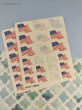 Vintage 1989 HQ-502 3M American Flags USA Partial Sticker Sheets Set/3