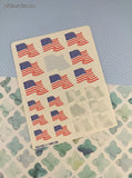 Vintage 1989 HQ-502 3M American Flags USA Partial Sticker Sheets Set/3