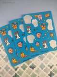 Vintage 1989 HT-850 3M Bright Vibrant Blue Rewards Animals Partial Sticker Sheets Set/3