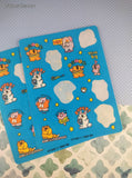 Vintage 1989 HT-850 3M Bright Vibrant Blue Rewards Animals Partial Sticker Sheets Set/3