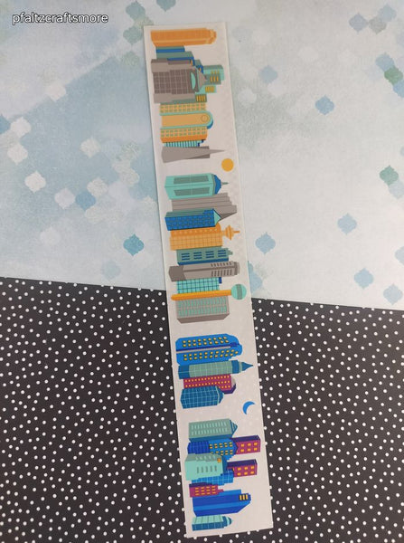 Vintage 1998 Mrs. Grossman's Design Lines Cityscape Borders Large Full Sticker Sheet, Unused