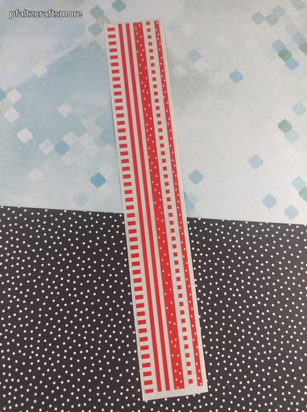 Vintage 1997 Mrs. Grossman's Design Lines Red White Stripes Dots Borders Large Full Sticker Sheet, Unused