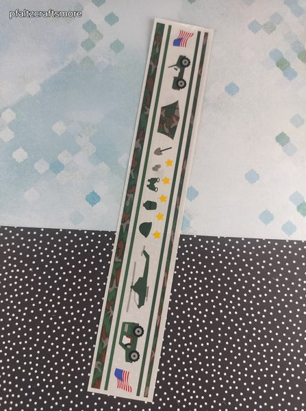 Vintage 1997 Mrs. Grossman's Design Lines US Army Borders Large Full Sticker Sheet, Unused