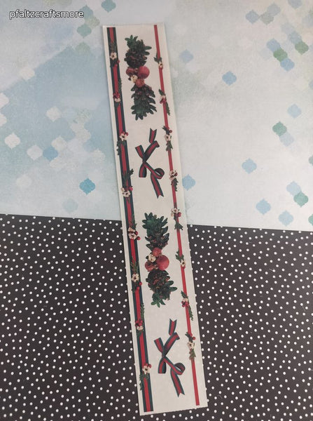Vintage 1998 Mrs. Grossman's Design Lines Christmas Garland SHINY Borders Large Full Sticker Sheet, Unused