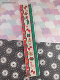 Vintage Sandylion Christmas Ribbons Toys Red Green Borders Large Full Sticker Sheet, Unused