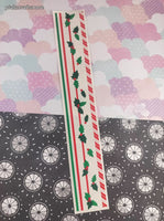 Vintage 1997 Mrs. Grossman's Design Lines Red Green Christmas Holly Borders Large Full Sticker Sheet, Unused