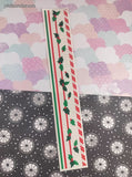 Vintage 1997 Mrs. Grossman's Design Lines Red Green Christmas Holly Borders Large Full Sticker Sheet, Unused