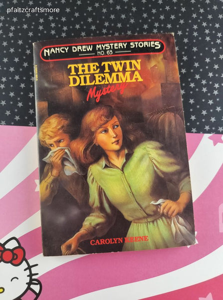 Vintage 1981 1st Printing Nancy Drew #63 The Twin Dilemma Mystery Softcover