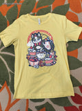 Bella_Canvas Men's Unisex Yellow Rainbow Kitty Cat Graphic Tee Medium, Like New