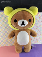 2022 San-X Co. Rilakkuma Green Hat Teddy Bear Medium 14" Plush NWOT