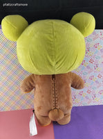 2022 San-X Co. Rilakkuma Green Hat Teddy Bear Medium 14" Plush NWOT