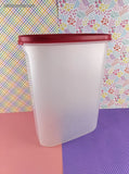 Vintage Tupperware Modular Mates Clear Container w/Red Lid 9-3/4 Cup