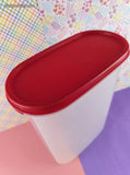 Vintage Tupperware Modular Mates Clear Container w/Red Lid 9-3/4 Cup