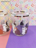 Vintage Georges Briard Low Ball Glass Silver & Gold Kitty Cat Design w/Signature Set/2 Tumblers