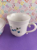Vintage Veronica Forget Me Not Floral Arcopal French Sugar Bowl + Creamer Set, Nice & Clean