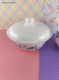 Vintage Veronica Forget Me Not Floral Arcopal French Sugar Bowl + Creamer Set, Nice & Clean