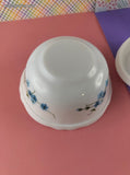Vintage Veronica Forget Me Not Floral Arcopal French Sugar Bowl + Creamer Set, Nice & Clean