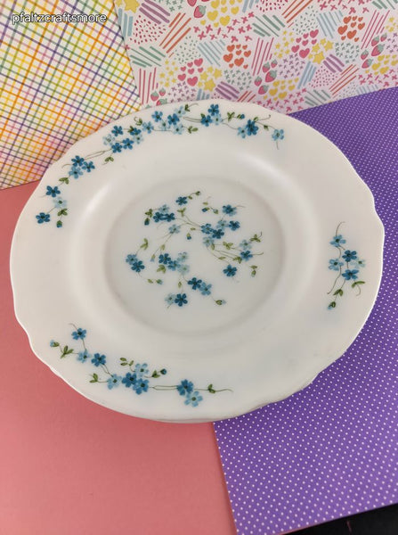 Vintage Veronica Forget Me Not Floral Arcopal French Soup Bowl 9" Set/2, Nice & Clean