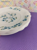 Vintage Veronica Forget Me Not Floral Arcopal French Salad Plate 7.5" Set/2, Nice & Clean