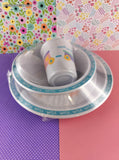 Vintage Hallmark Chug Chug a Lug Children's Melamine Plastic Dinnerware Set NEW