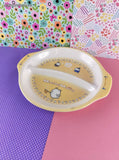 MoshiMoro Sanrio Melamine Children's Yellow Divided Plate, Clean