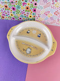 MoshiMoro Sanrio Melamine Children's Yellow Divided Plate, Clean