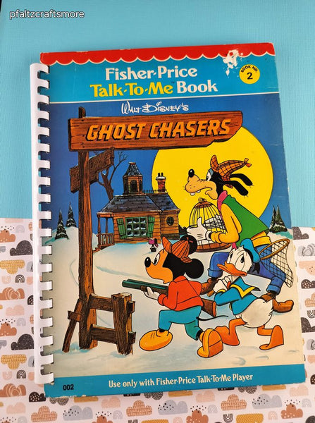 Vintage 1977 Fisher-Price Talk-to-Me Book No. 2 Walt Disney's Ghost Chasers Spiral-Bound