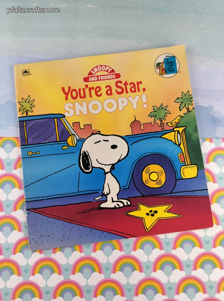 Vintage 1990 Golden Look-Look Book: You're a Star, Snoopy! Snoopy and Friends Softcover