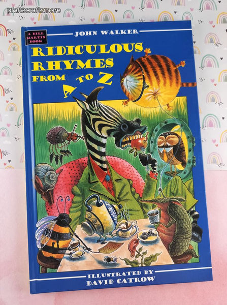 Vintage 1995 1st Printing Ridiculous Rhymes From A to Z Bill Martin Hardcover, Like New