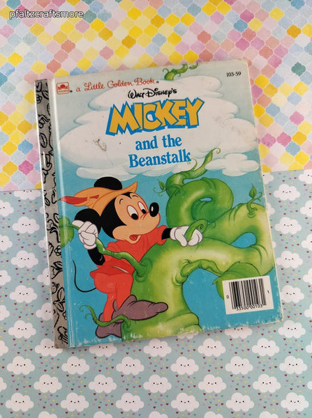 Vintage 1988 Little Golden Book: Walt Disney's Mickey and the Beanstalk Hardcover