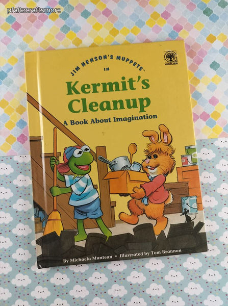 Vintage 1992 Jim Henson's Muppets in Kermit's Cleanup Hardcover, Like New