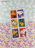 Vintage 1990's Hallmark Peanuts Snoopy Portraits Full Sticker Sheet, Clean & Unused