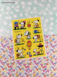 Vintage 1990's Hallmark Peanuts Snoopy Easter Full Sticker Sheet, Clean & Unused