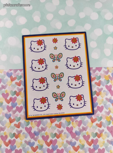 Vintage 2008 Hello Kitty Colorful Full Sticker Sheet, Clean & Unused