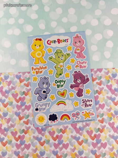 Vintage 2007 AGC American Greetings Care Bears Full Sticker Sheet, Clean & Unused