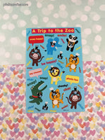 AGC American Greetings A Trip to the Zoo Animals Full Sticker Sheet, Clean & Unused