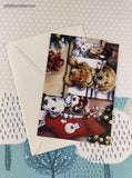Vintage Christmas Puppies Jenn Newland Greeting Card w/Envelope