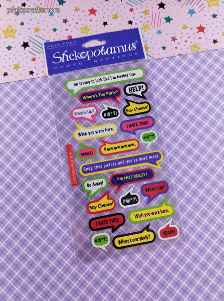 Vintage Stickopotamus Stickers, "Colorful Speech Bubbles", 1 Sheet New & Sealed