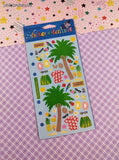 Vintage Stickopotamus Stickers, Palm Trees Vacation, 1 Sheet New & Sealed