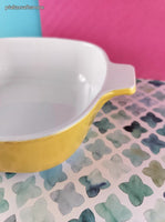 Vintage Pyrex P-1-B 1 qt Rounded Square Mustard Yellow Casserole Dish