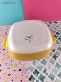Vintage Pyrex P-1-B 1 qt Rounded Square Mustard Yellow Casserole Dish