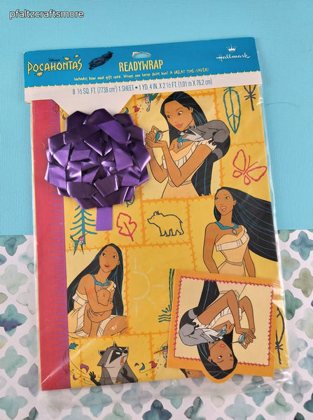 Vintage Walt Disney's Pocahontas Hallmark Readywrap w/Bow & Gift Card NIP