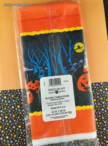 Vintage Forget Me Not American Greetings Halloween Plastic Tablecover NEW & SEALED