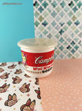 Vintage Anchor Hocking Campbell's Soup Melamine Mug w/Plastic Lid