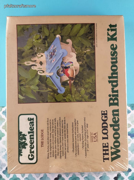 Vintage 1980's Greenleaf Wooden Birdhouse Kit: The Lodge, NEW & Sealed