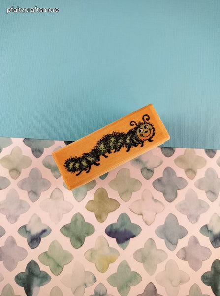 Vintage 2000 PSX SK617b Cute Lil Caterpillar Wooden Stamp Block