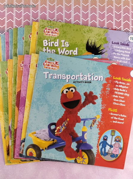 2010's Sesame Street Elmo's Learning Adventure Activity Book Softcovers Set/17